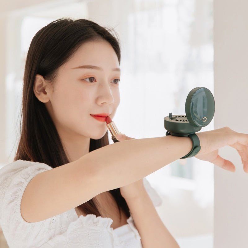 Portable Wrist Fan Mirror